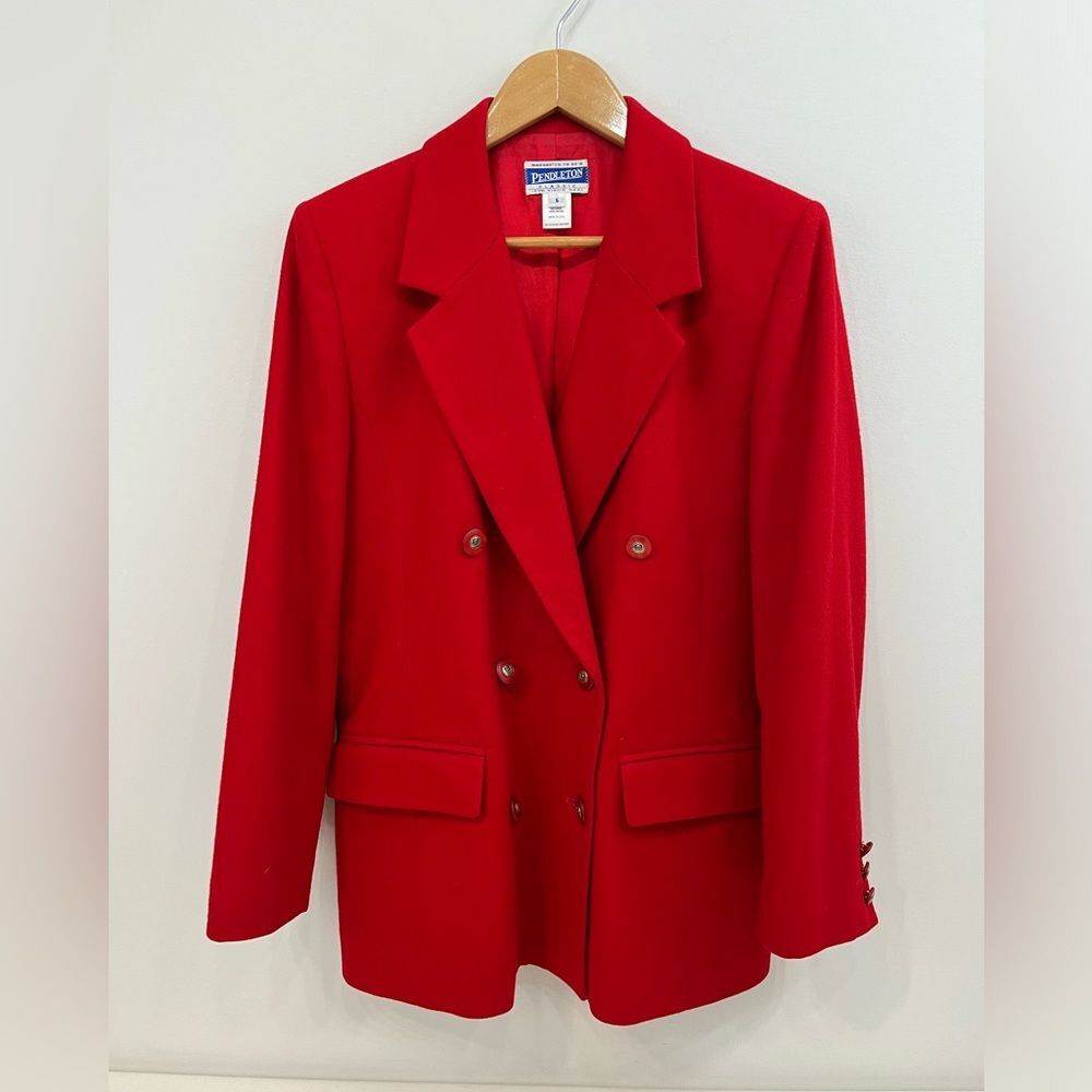 Pendleton Double Breasted Blazer 80s Vintage 100%… - image 1